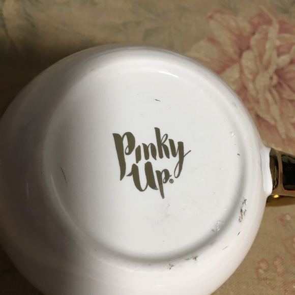 Pinky Up Chloe Kitty Cat Cup Mug Cat White gold ears & handle - Picture 3 of 8